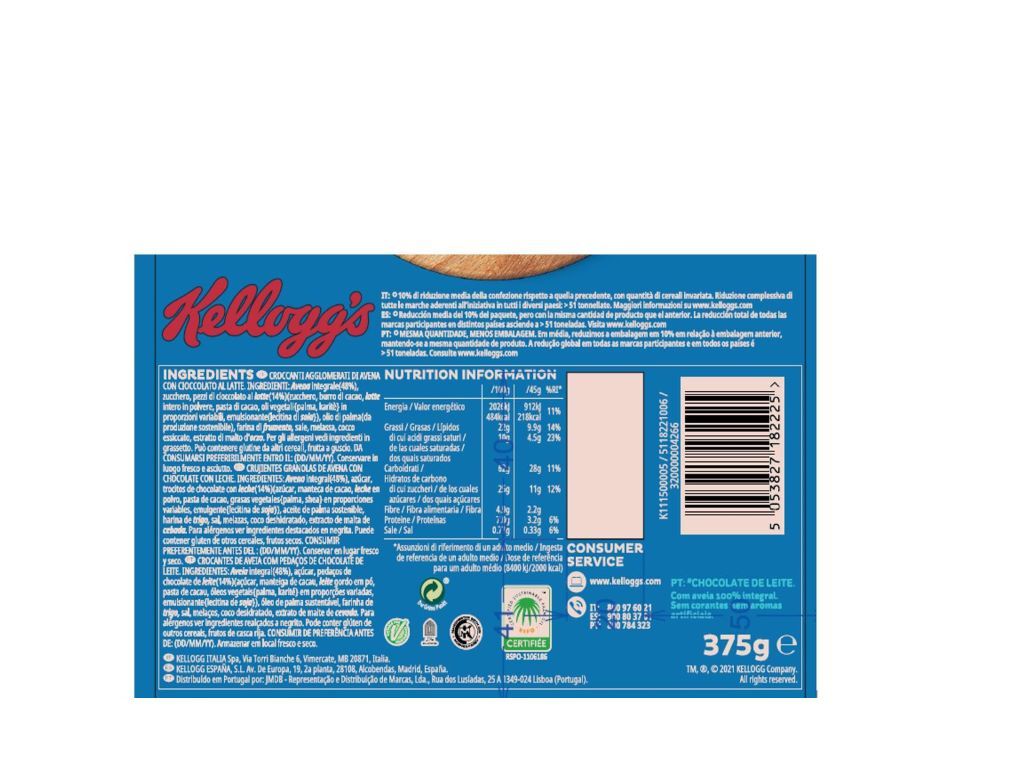 CEREAIS KELLOGG'S EXTRA CHOCOLATE LEITE 375G image number 2
