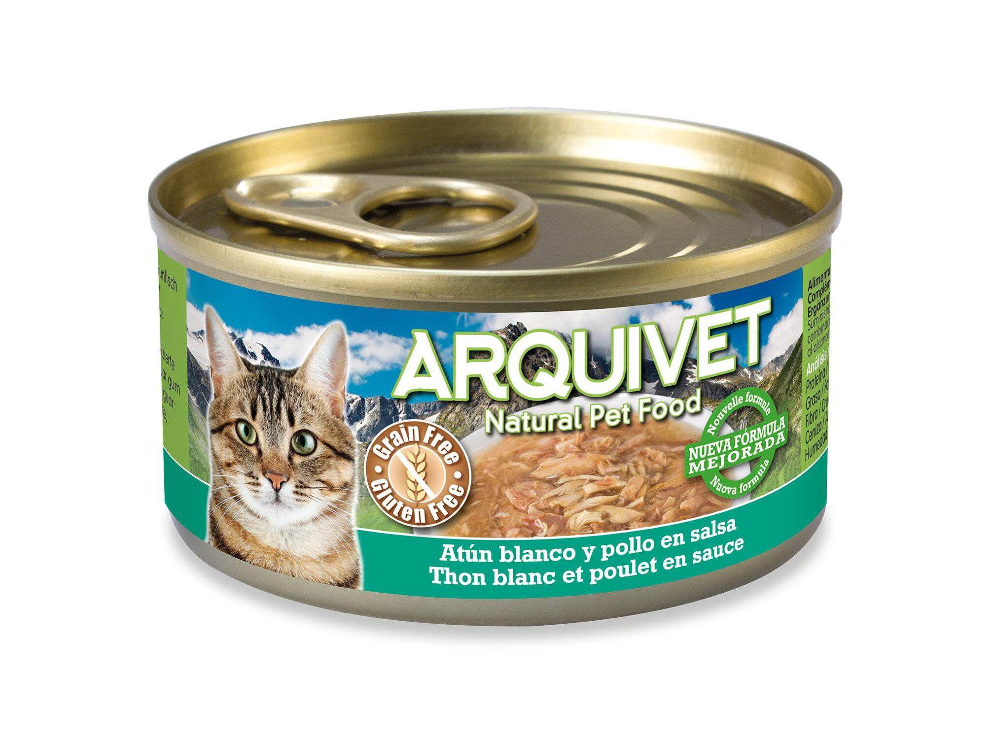 COMIDA H&Uacute;MIDA GATO ARQUIVET ATUM BRANCO E FRANGO 80G image number 1