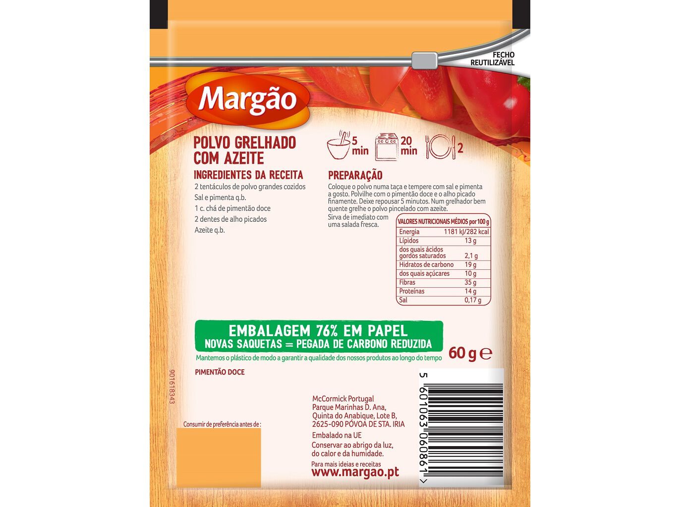 PIMENT&Atilde;O DOCE MARG&Atilde;O 60GR image number 1