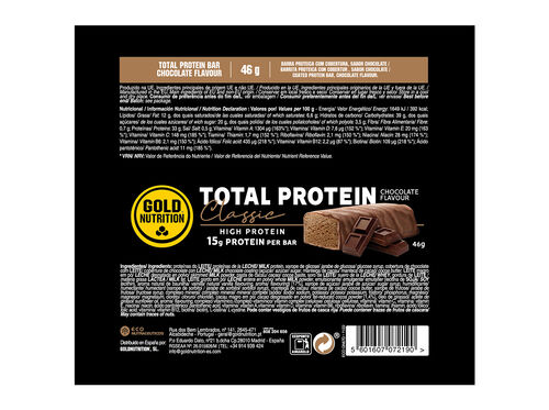 BARRA GOLDNUTRITION TOTAL PROTEIN CHOCOLATE 46G image number 1