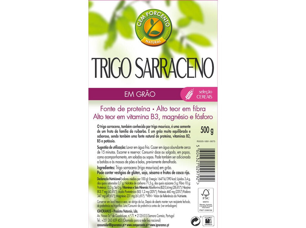 TRIGO SARRACENO CEM PORCENTO GR&Atilde;O 500G image number 1