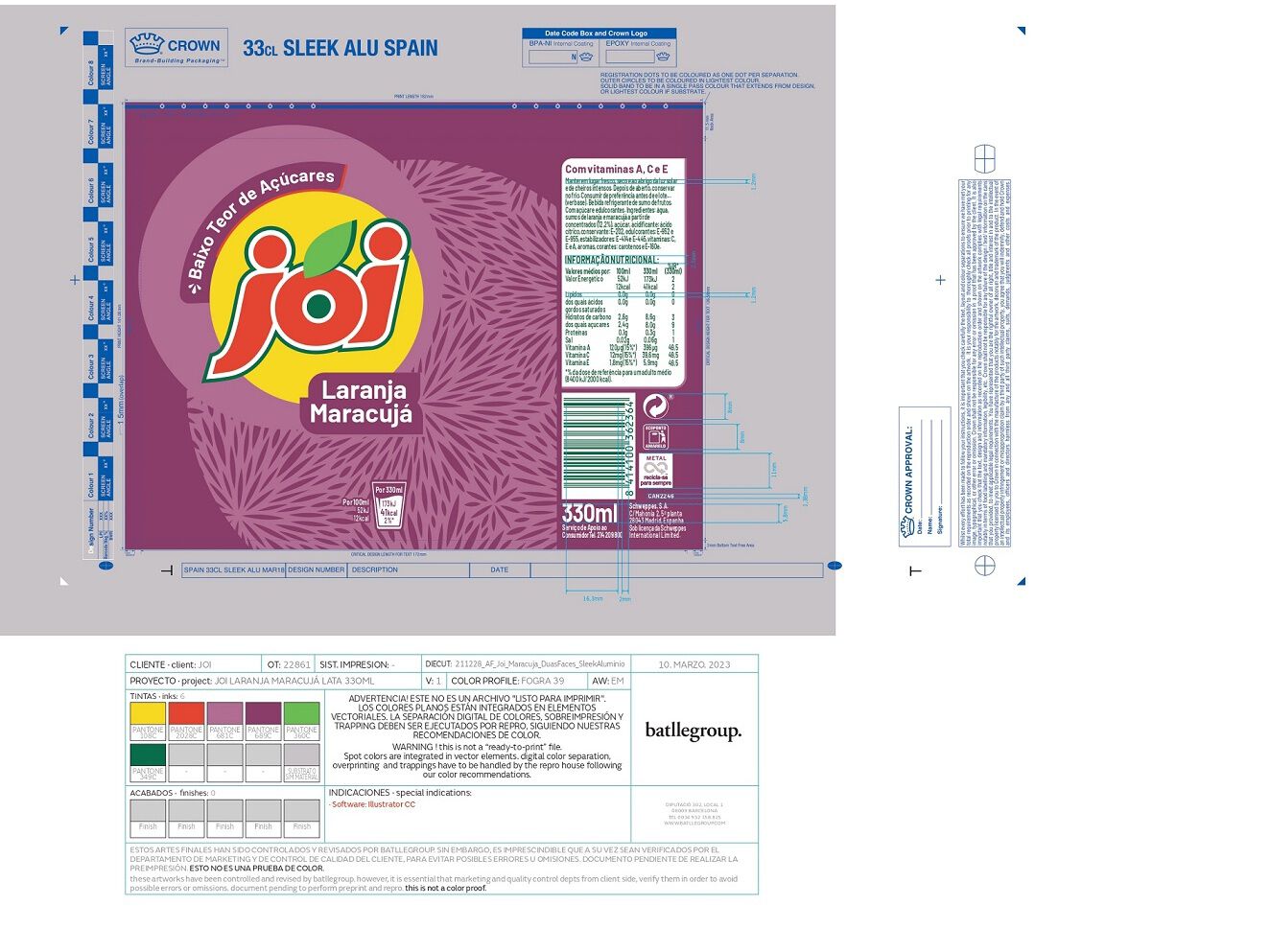 REFRIGERANTE SEM G&Aacute;S JOI MARACUJ&Aacute; LATA 0.33L image number 1