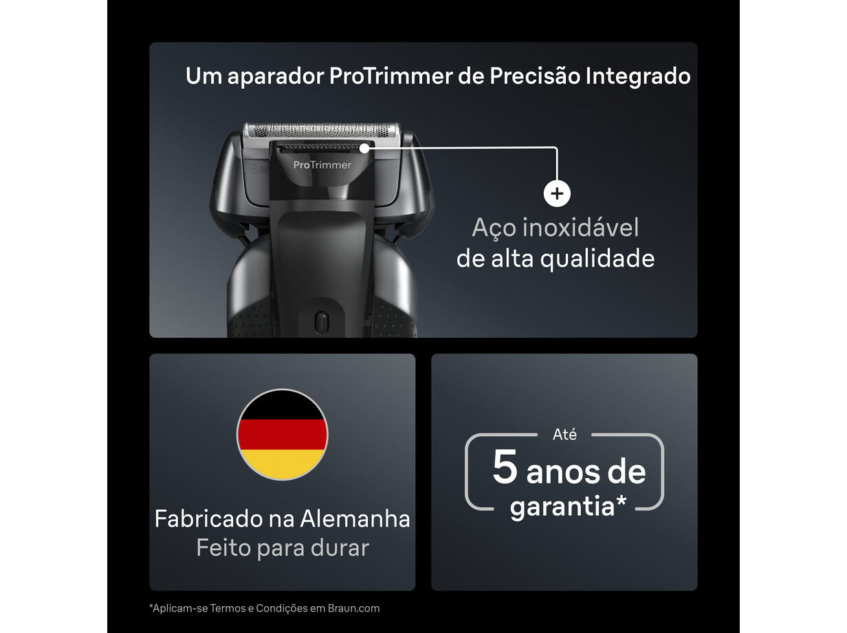 M&Aacute;QUINA BARBEAR BRAUN SHAVER S8 8617 S SILVER image number 4