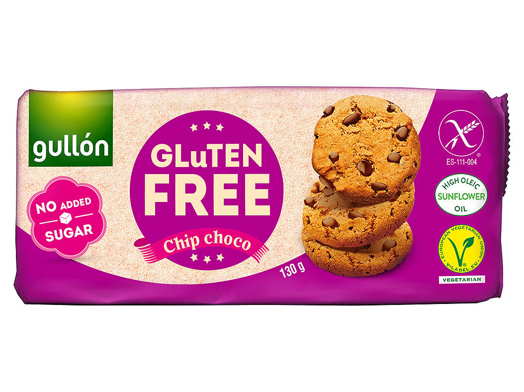 BOLACHA GULLON CHIPS CHOCOLATE SEM GL&Uacute;TEN 130G