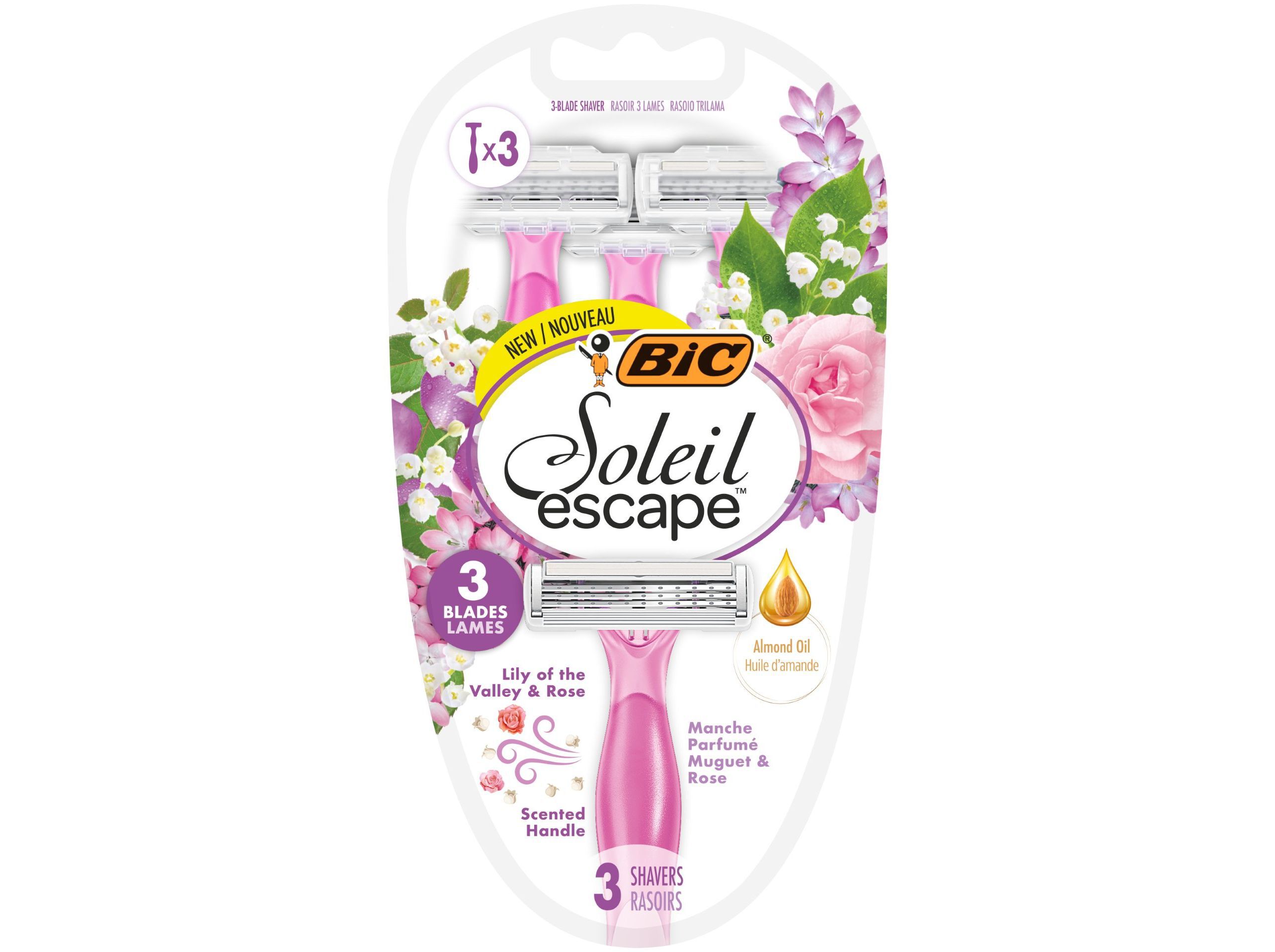 L&Atilde;MINAS DESCART&Atilde;VEIS BIC SOLEIL ESCAPE ROSA 3 UN image number 0