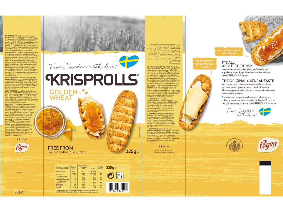 P&Atilde;ES KRISPROLLS DOURADOS NATURAIS 225G image number 1