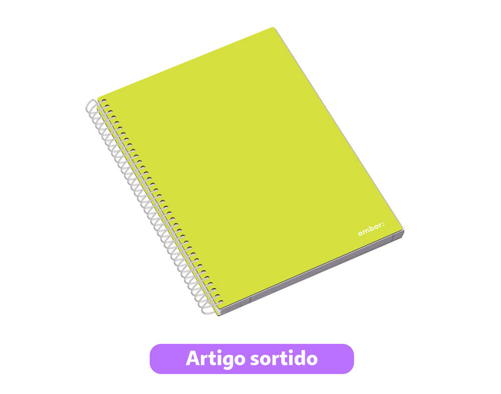 CADERNO ESPIRAL CAPA DURA A5 SCHOOL AMBAR QUADRICULADO 120 FOLHAS CORES SORTIDAS image number 4