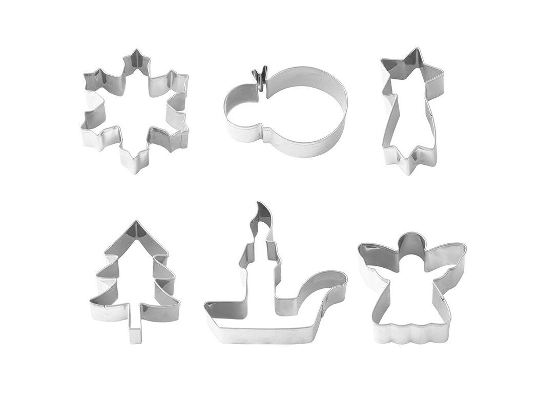 MOLDE BOLACHAS ACTUEL INOX NATAL 6 UNIDADES image number 0