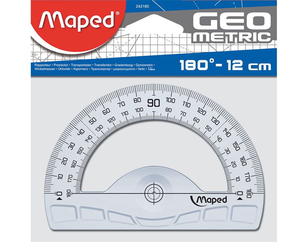TRANSFERIDOR GEOMETRIC MAPED 180&ordm; - 12CM image number 0