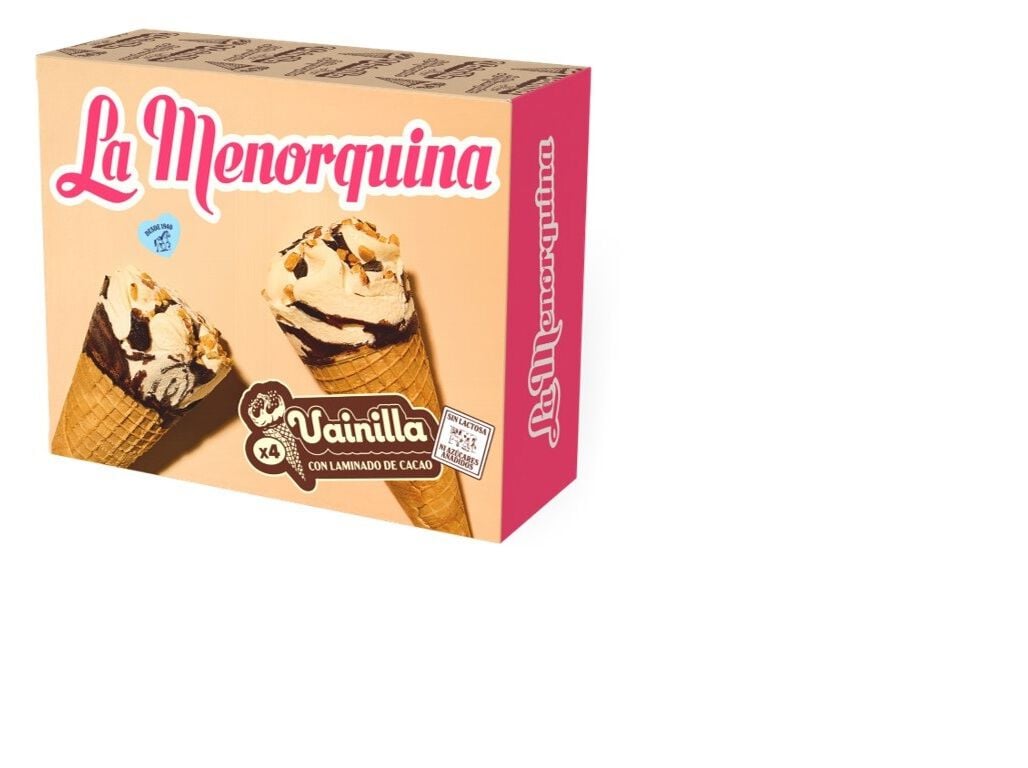 GELADO LA MENORQUINA BAUNILHA S/A&Ccedil;&Uacute;CAR ADICIONADO 4X70G image number 0