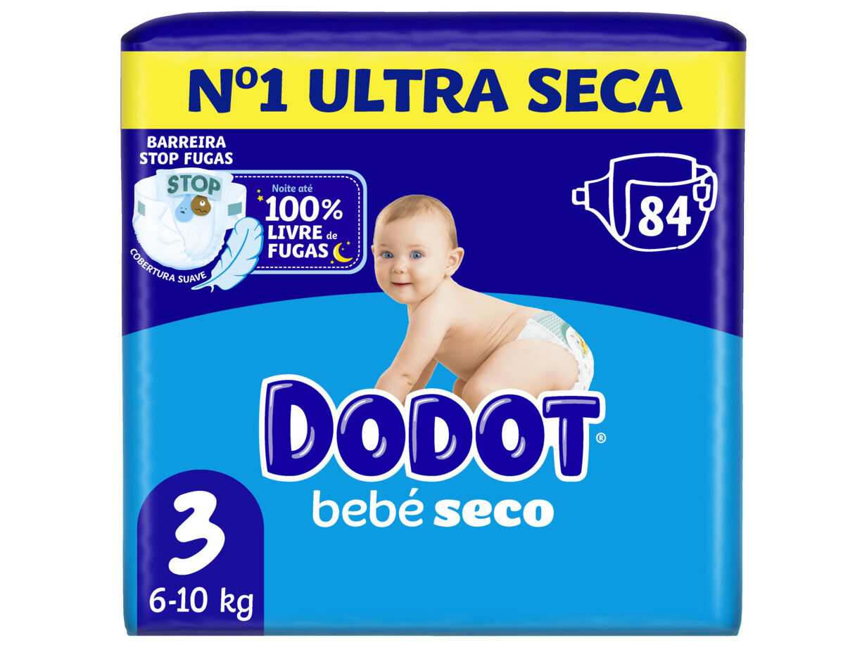 FRALDAS DODOT BEB&Eacute; SECO T3 6-10 KG 84UN