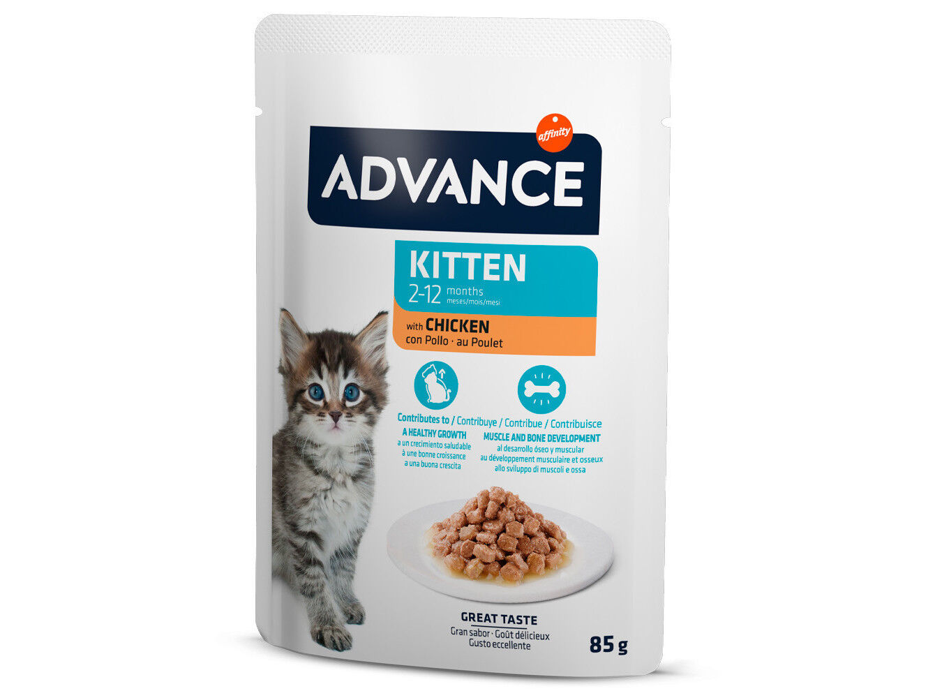 COMIDA H&Uacute;MIDA GATO ADVANCE J&Uacute;NIOR FRANGO 85G