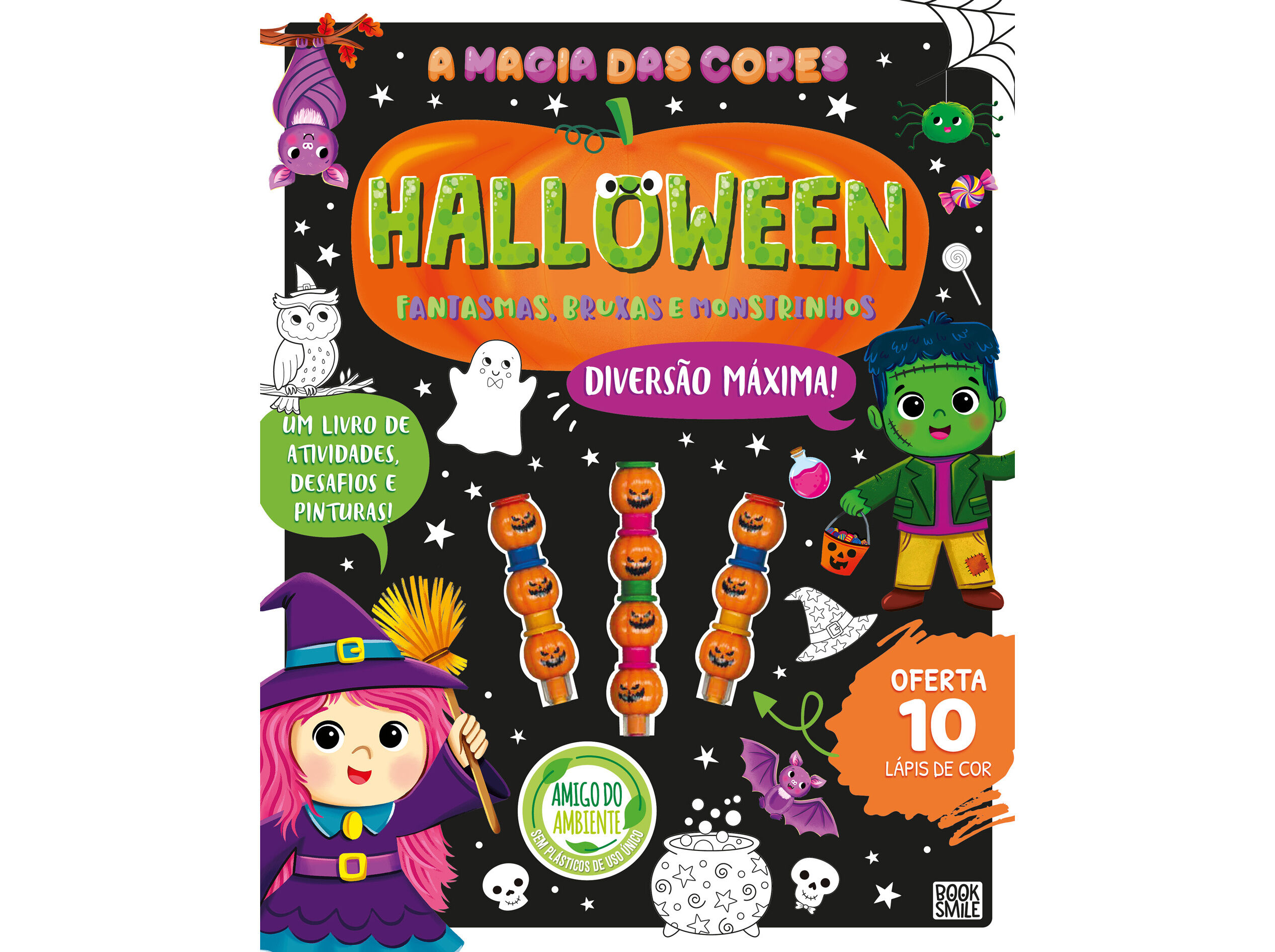 LIVRO A MAGIA DAS CORES HALLOWEEN FANTASMAS BRUXAS E MONSTRINHOS