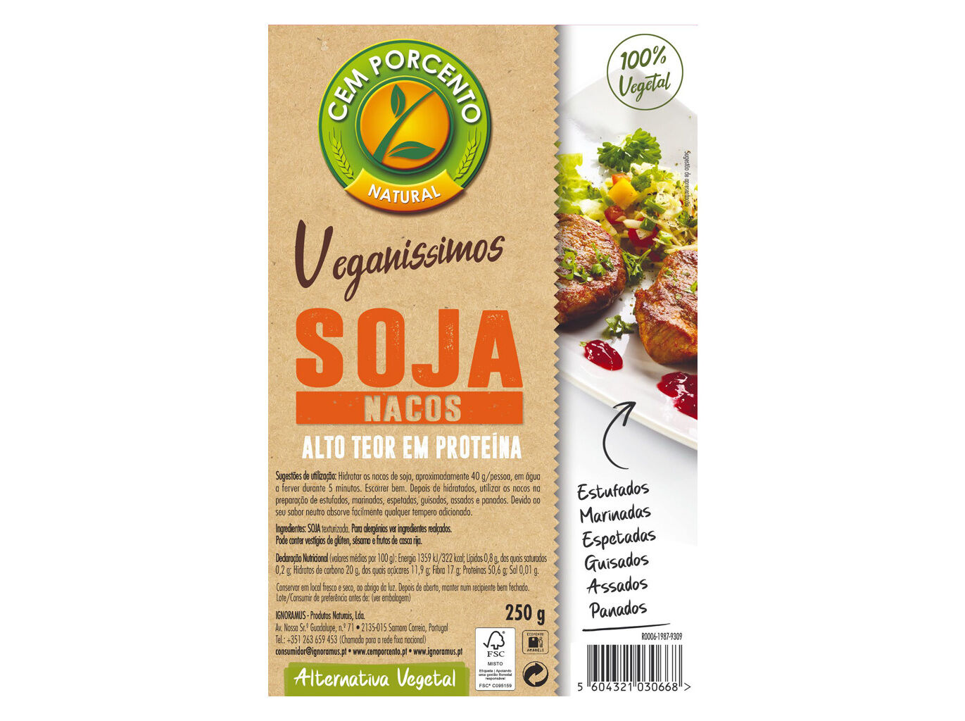 BIFES CEM PORCENTO SOJA DESIDRATADOS 250G image number 1