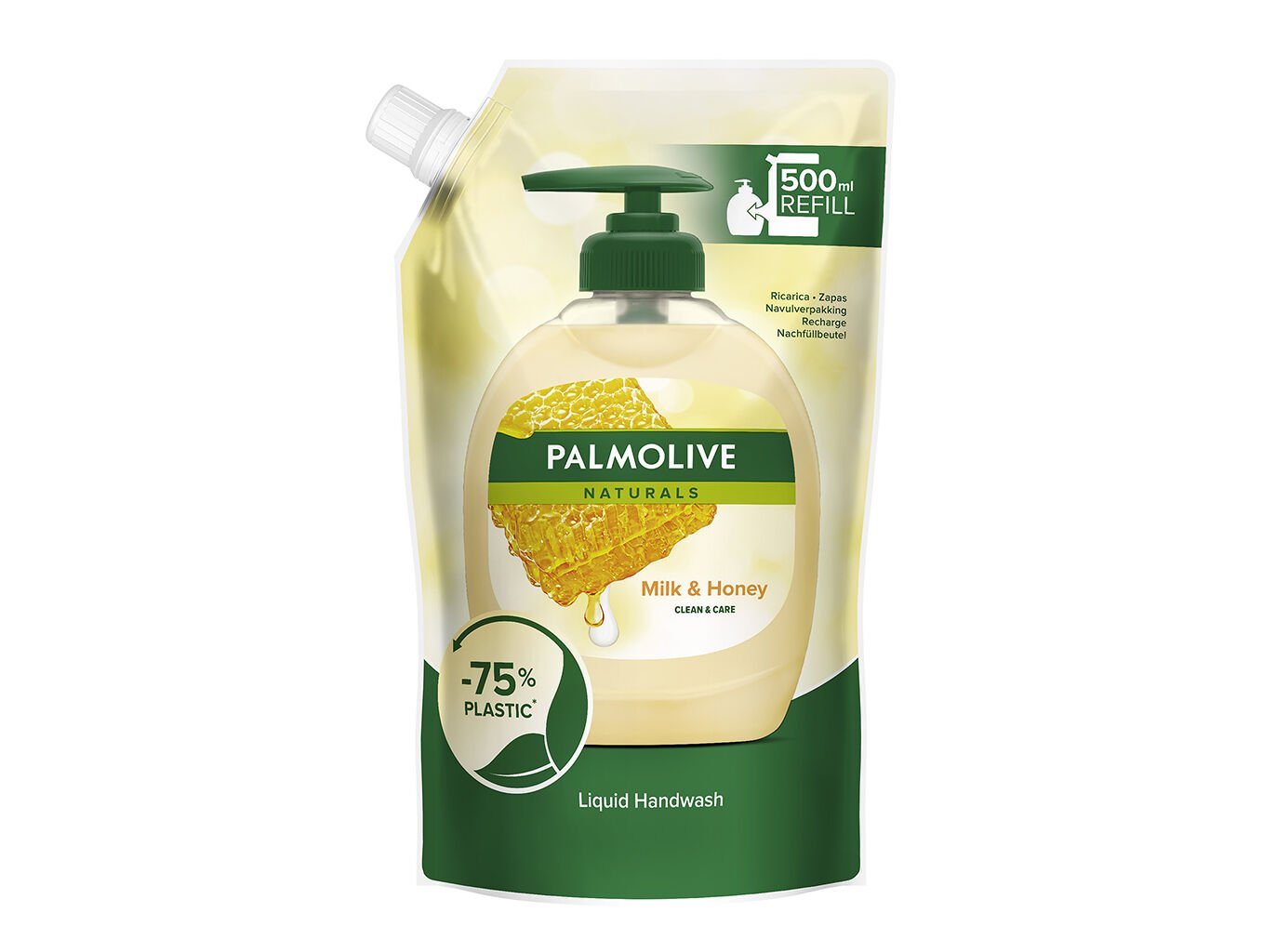 SABONETE L&Iacute;QUIDO PALMOLIVE RECARGA LEITE E MEL 500ML image number 0