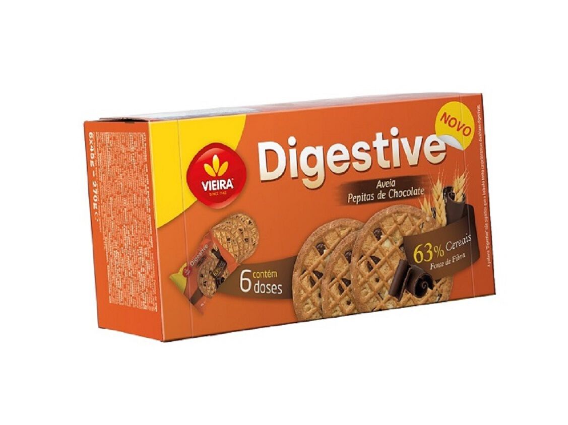 BOLACHA DEGESTIVA VIEIRA AVEIA E CHOCOLATE 6X45G image number 1