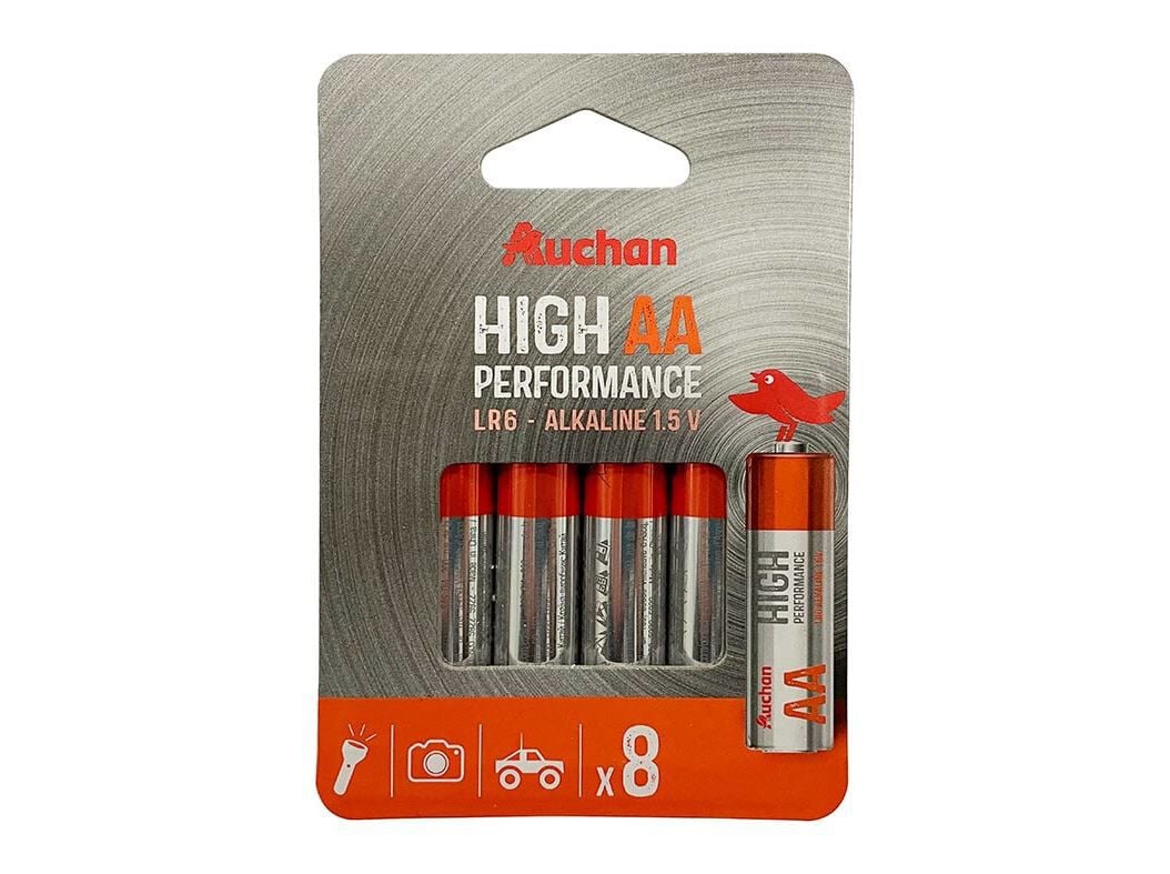 PACK 8 PILHAS ALCALINA AUCHAN PREMIUM AA LR06 image number 0
