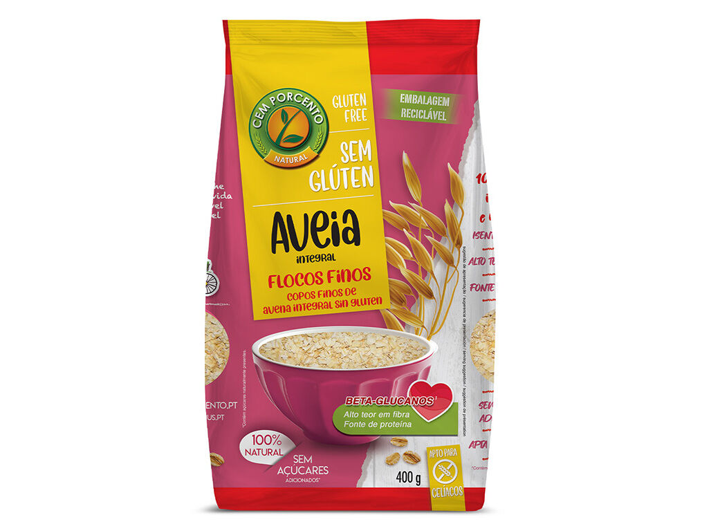 FLOCOS CEM PORCENTO AVEIA FINOS SEM GL&Uacute;TEN 400G