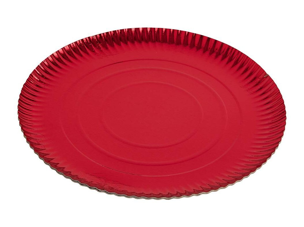 PRATO MARCADOR CART&Atilde;O ACTUEL VERMELHO 32CM PACK 3 UNIDADES