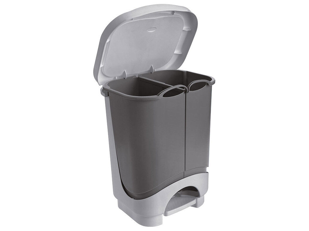 BALDE LIXO COM PEDAL ACTUEL 2 DIVIS&Oacute;RIAS PL&Aacute;STICO 2X105L