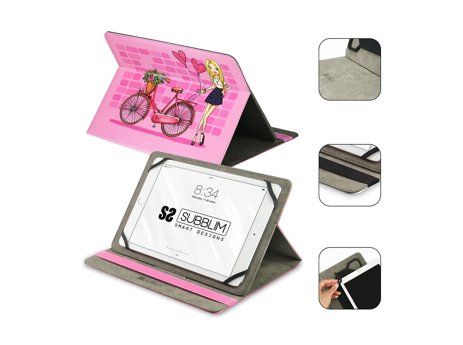 CAPA UNIVERSAL TABLET SUBBLIM AT&Eacute; 10.1" FASHION GIRLS image number 1