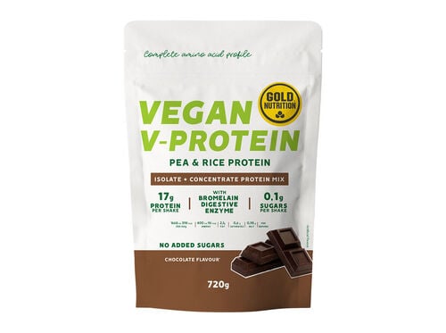 PROTEINA VEGETAL GOLDNUTRITION V-PROTEIN CHOCOLATE 720 G image number 0