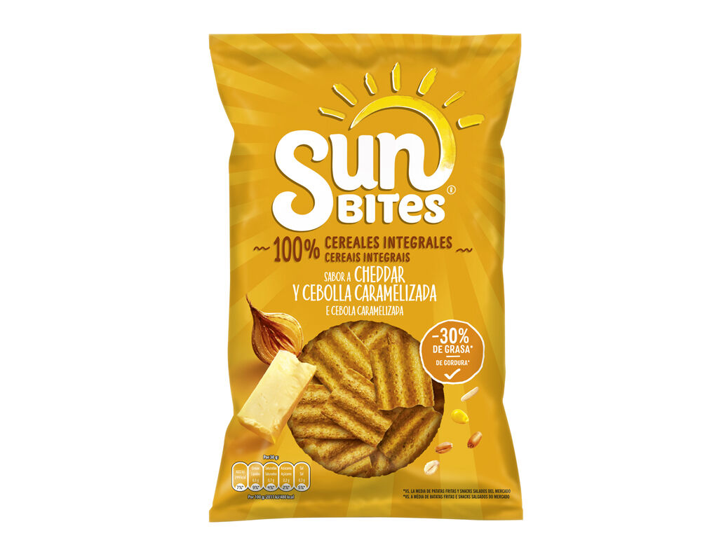 APERITIVO SUNBITES QUEIJOCHEDDAR CEBOLA CARAMELO 95G image number 0