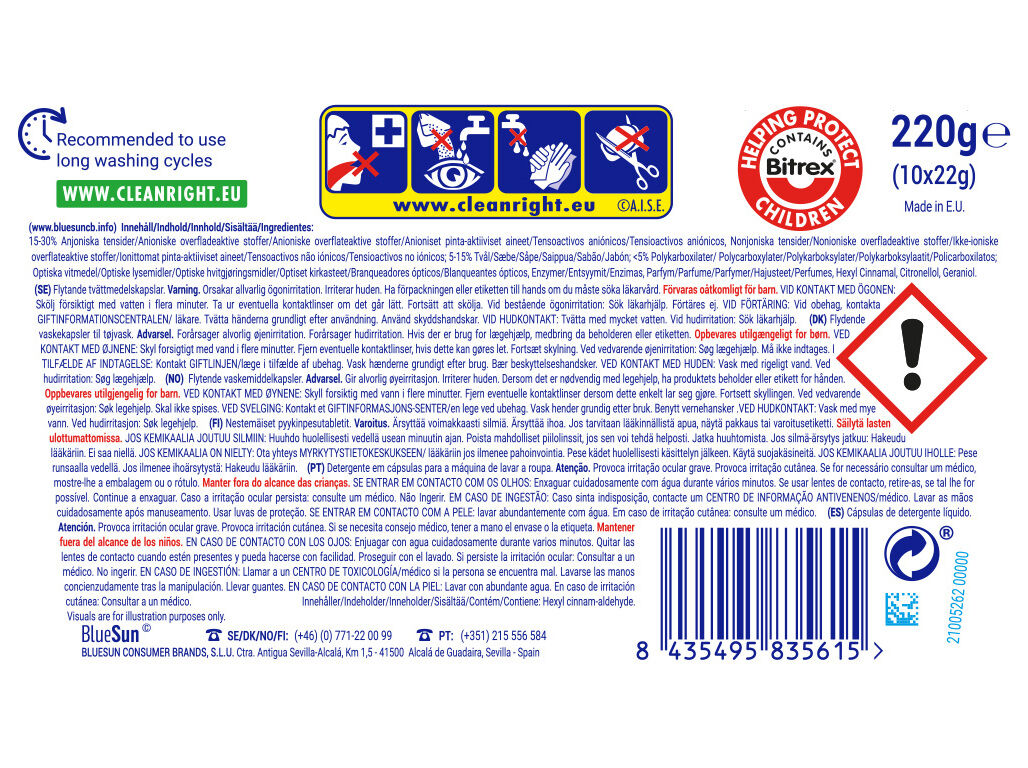 DETERGENTE ROUPA M&Aacute;QUINA C&Aacute;PSULAS A+ FRESH FLOWERS 10DOSES image number 1