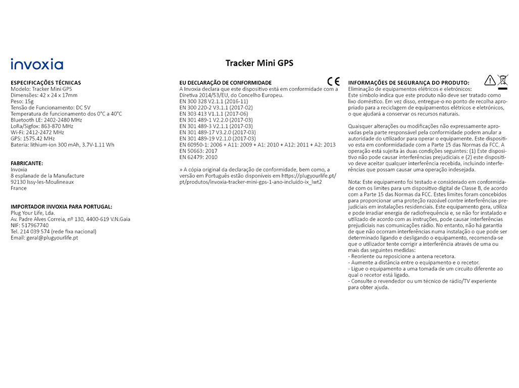 GPS TRACKER MINI INVOXIA 1 ANO image number 4