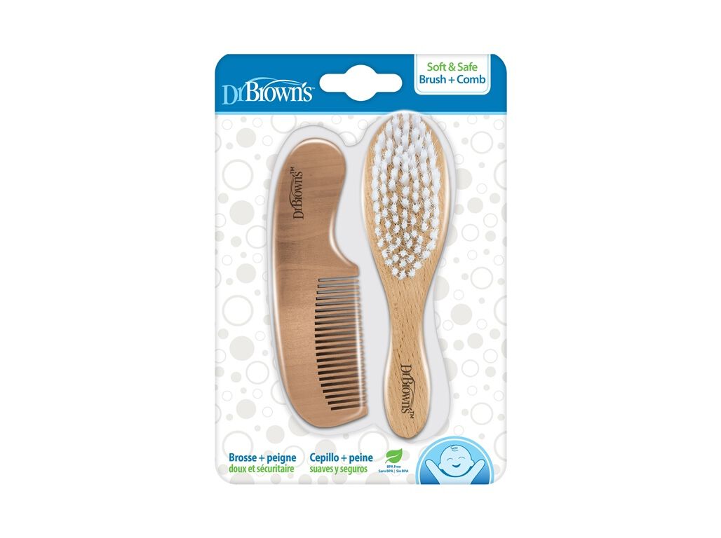 conjunto dr. brown's escova e pente bebé 1un
