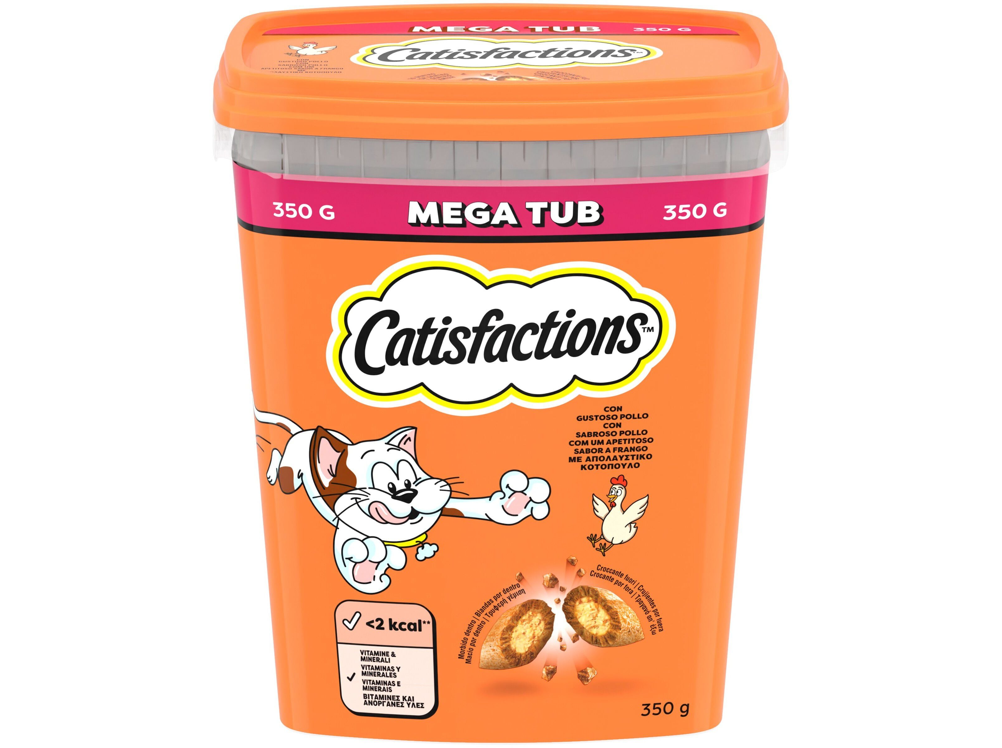 SNACK GATO CATISFACTIONS MEGA TUB GALINHA 350G image number 1