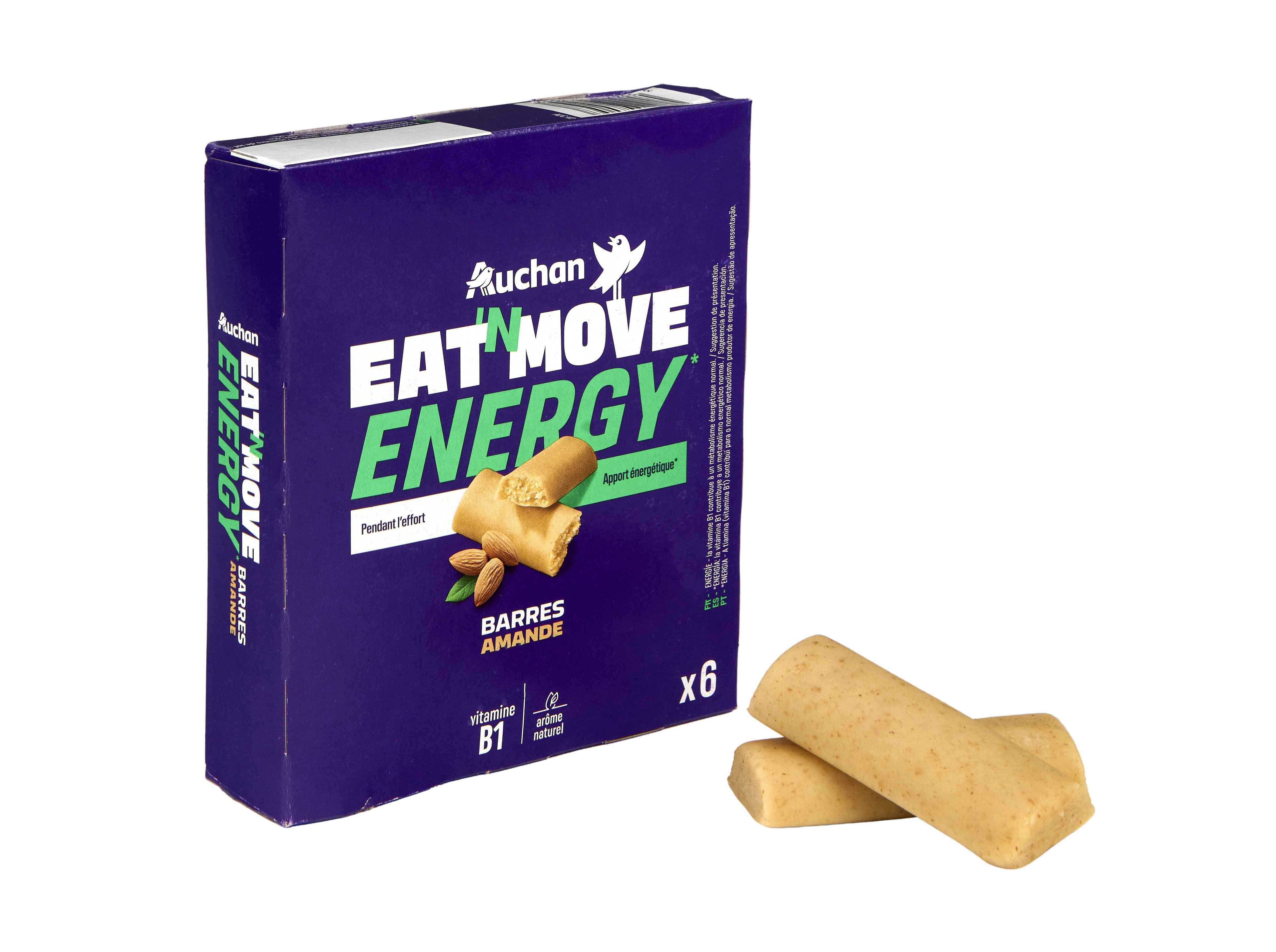 BARRAS AUCHAN EAT'N MOVE ENERGY AM&Ecirc;NDOA 6UN 150G image number 1