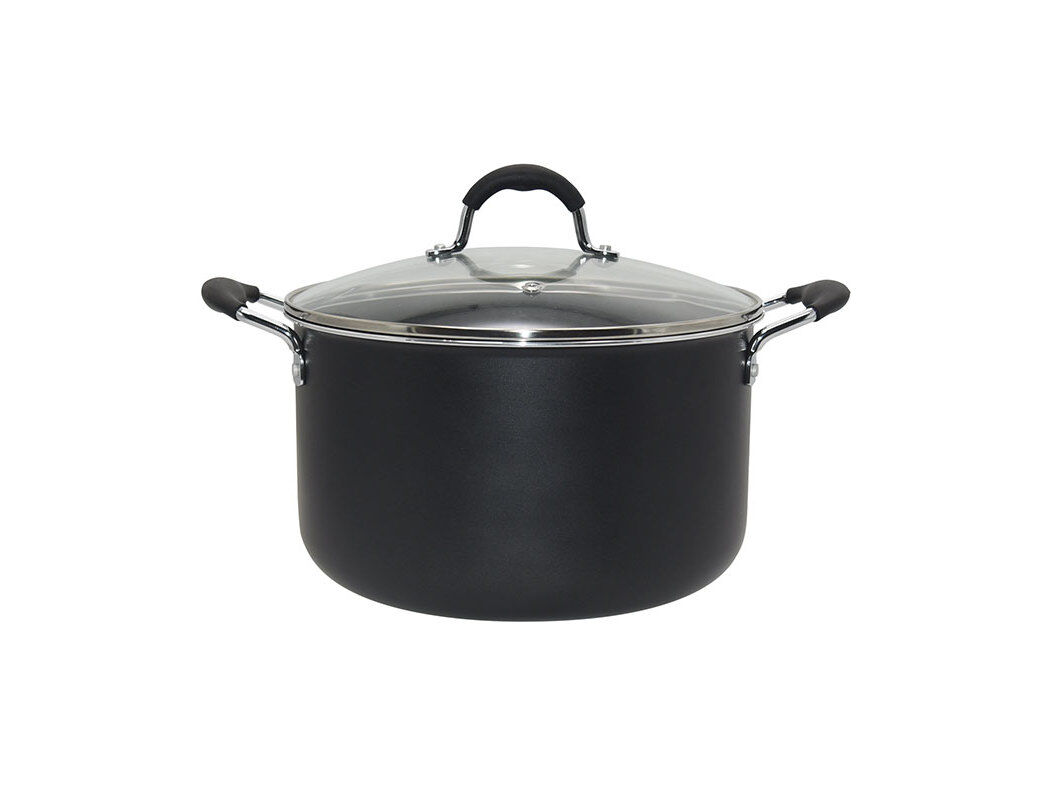 PANELA ALUM&Iacute;NIO ACTUEL PRETA TAMPA VIDRO 26CM image number 0