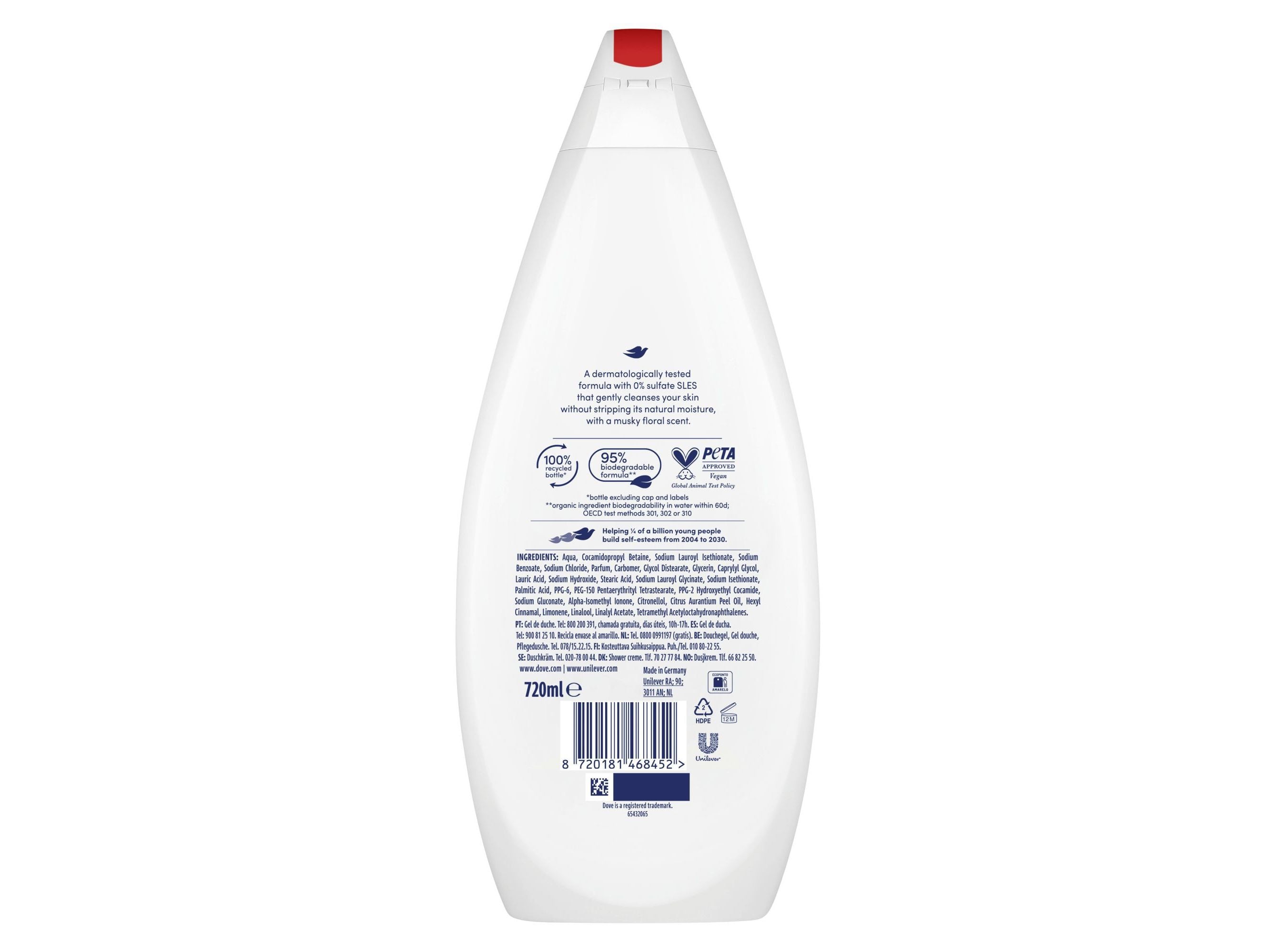 GEL BANHO DOVE SILKY VELVET 720ML image number 2