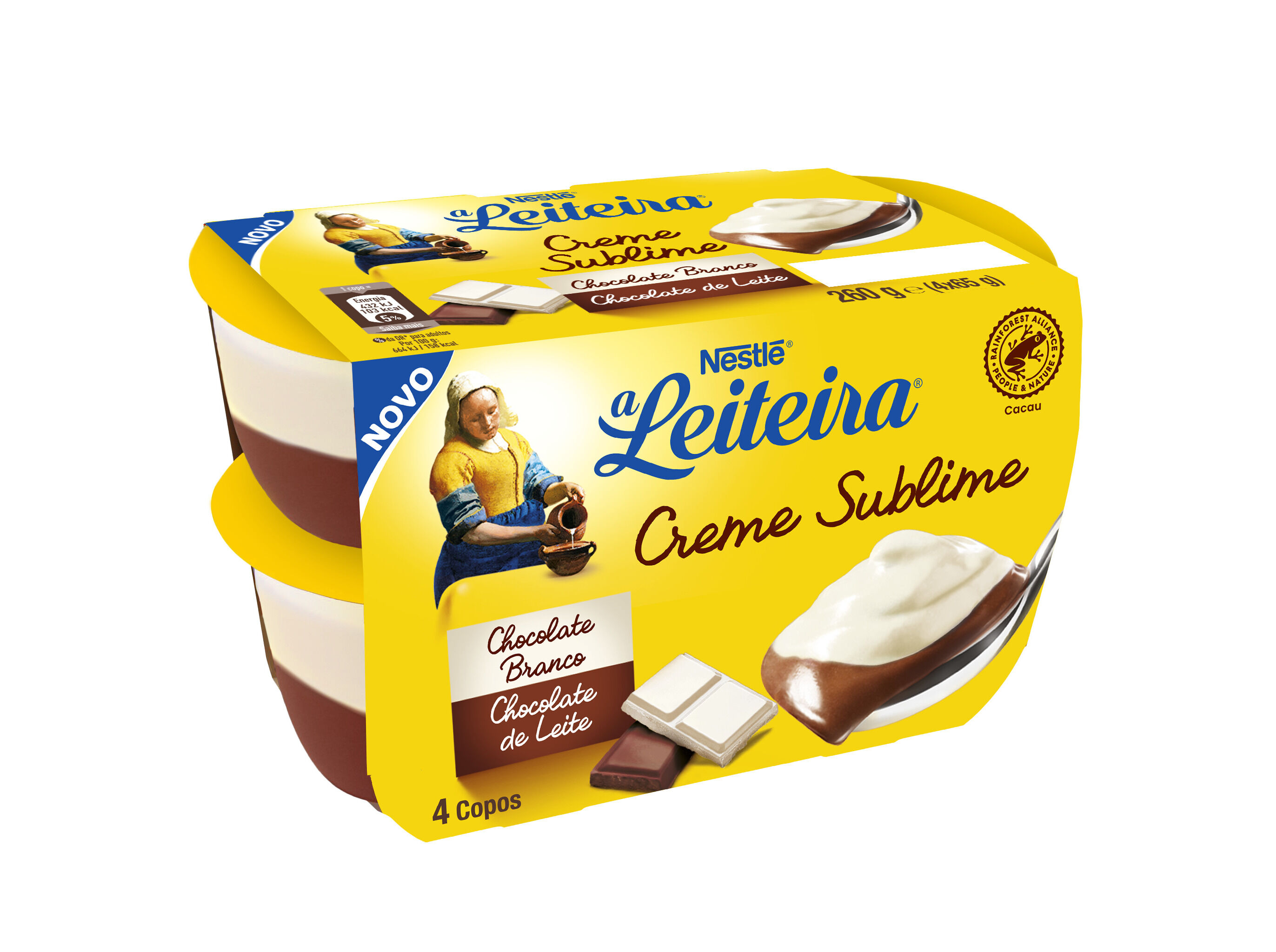 SOBREMESA A LEITEIRA CREME DUO CHOCOLATE 4X65G image number 0