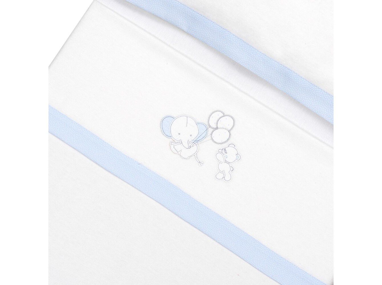 CONJUNTO DE LEN&Ccedil;OIS CAMA INTERBABY FLANELA BRANCO/AZUL image number 2