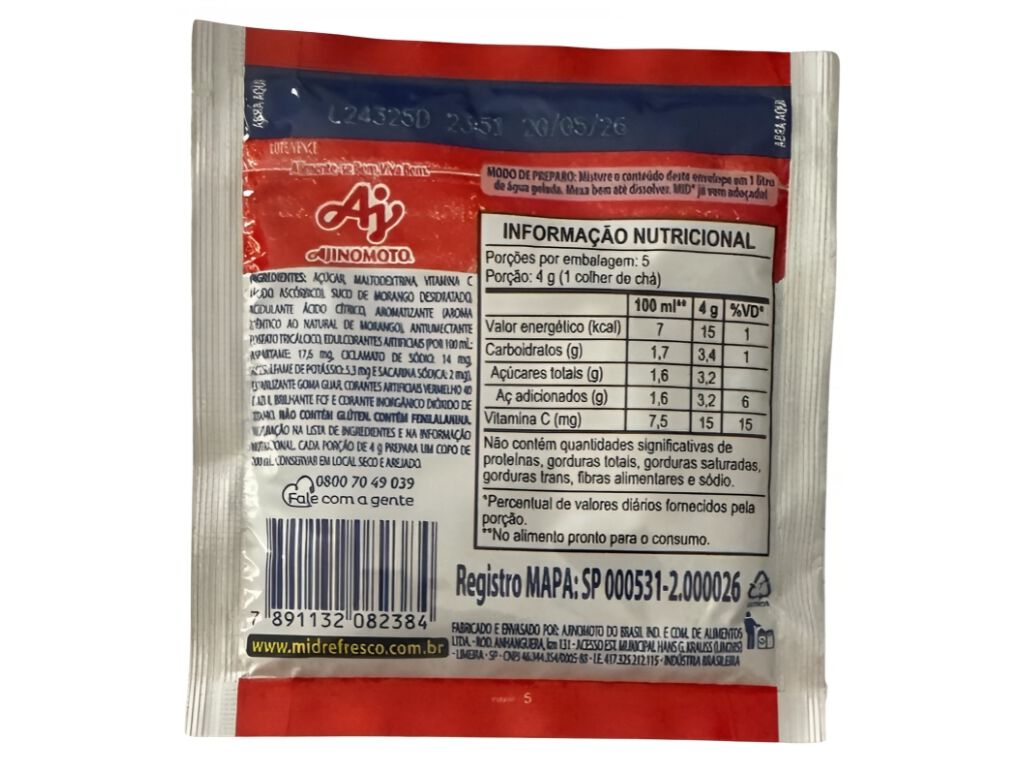 REFRESCO EM P&Oacute; MID MORANGO 20G image number 1