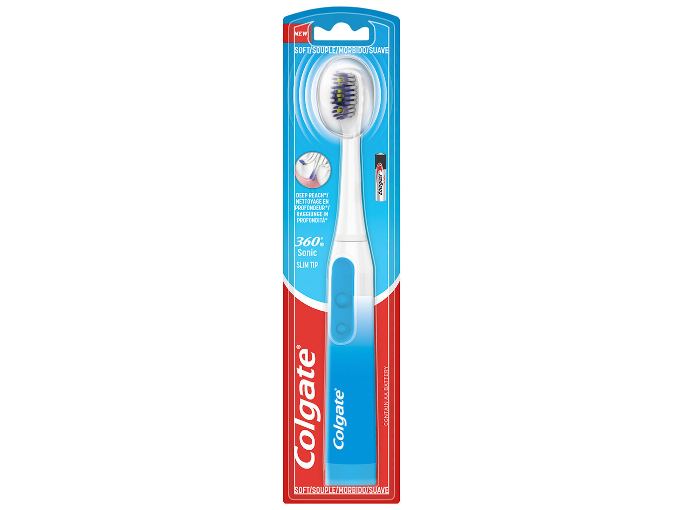 Escova de Dentes Bateria 360 Floss Tip Colgate 1un image number 0