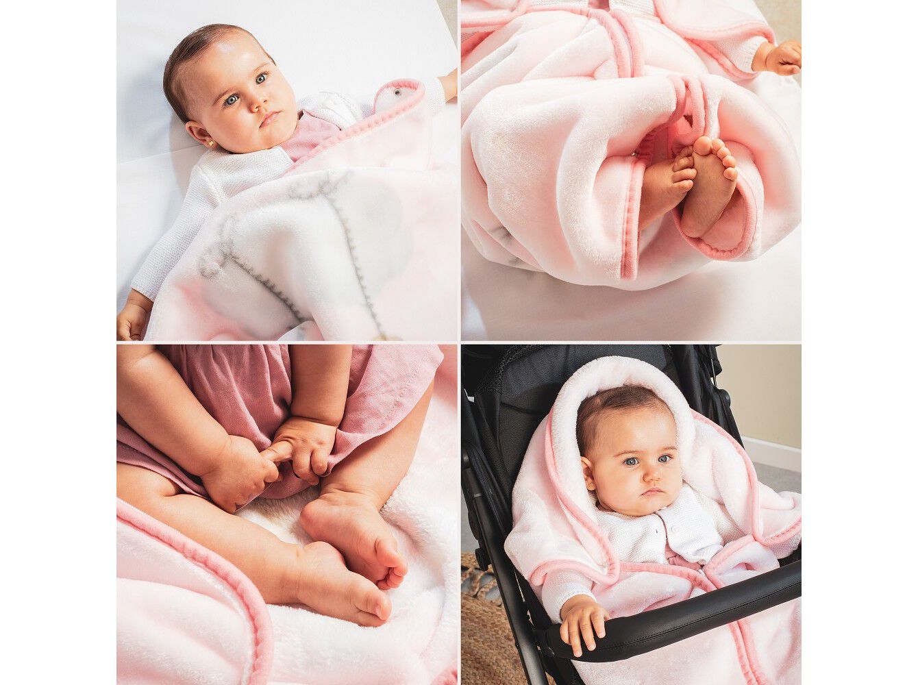 MANTA SACO INTERBABY TERCIOPELO ROSA 80X90CM image number 3