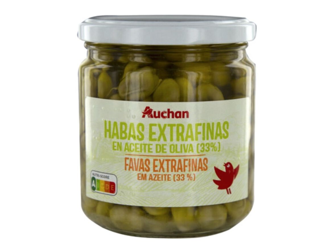 FAVAS EXTRAFINAS AUCHAN EM AZEITE 330 (220) G image number 0