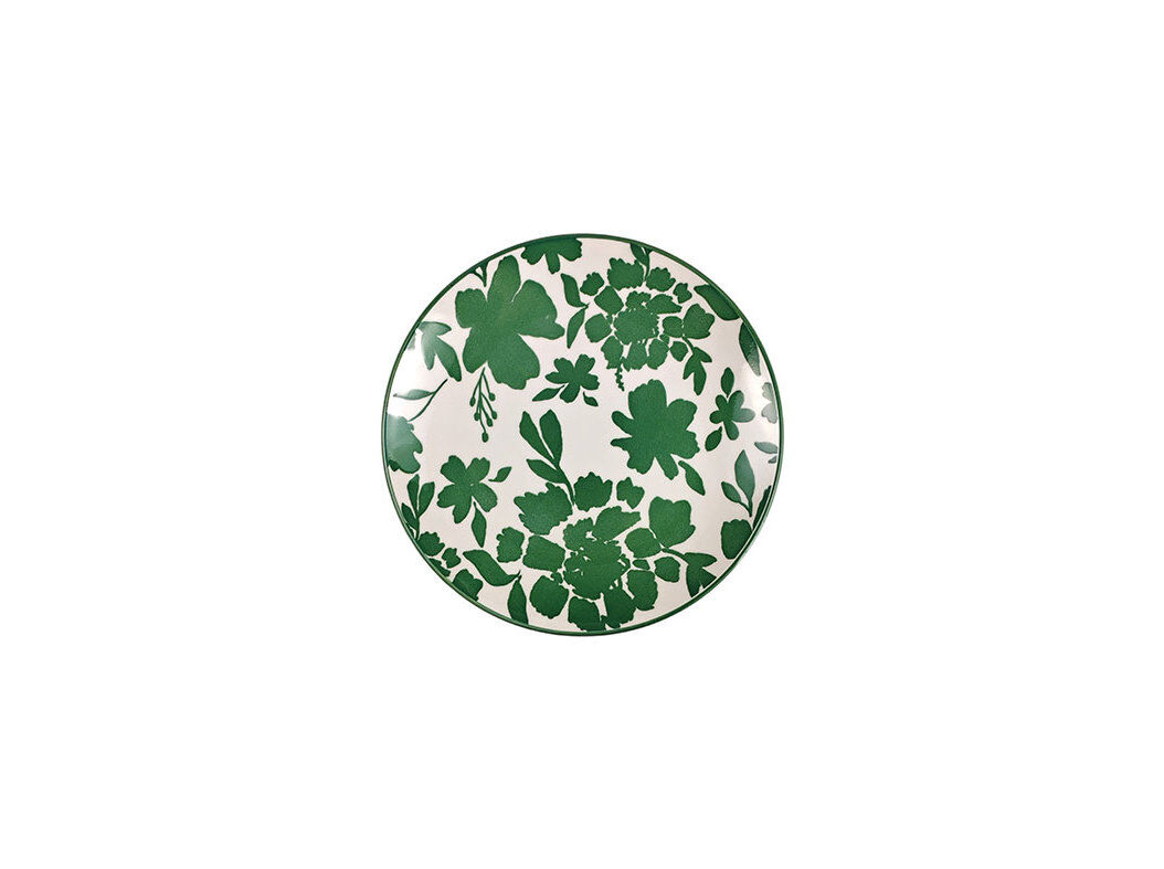 PRATO SOBREMESA ACTUEL VERDE FLORES &Oslash;19.2X2.5CM