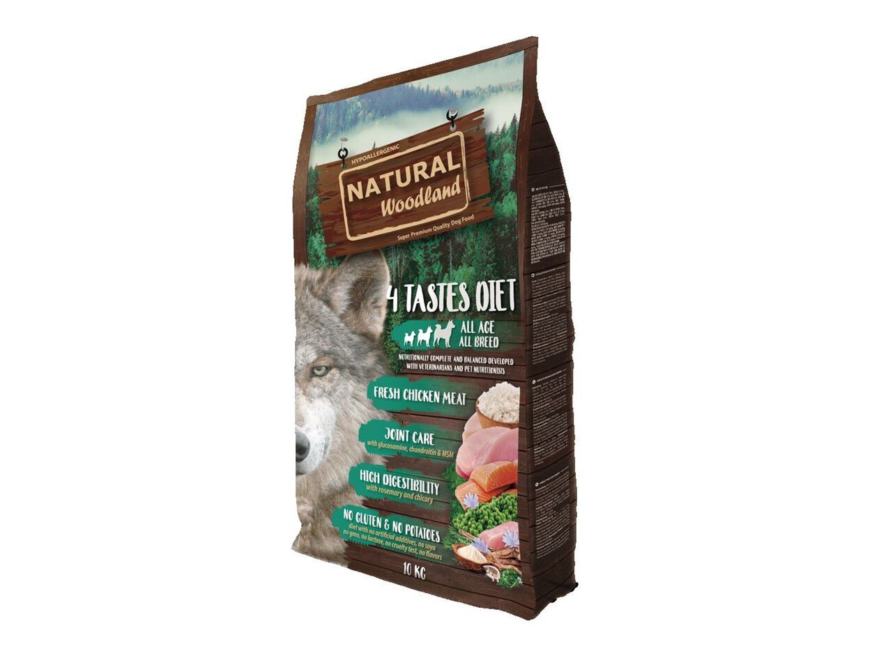 RA&Ccedil;&Atilde;O C&Atilde;O NATURAL WOODLAND 4 TASTES 10KG image number 0