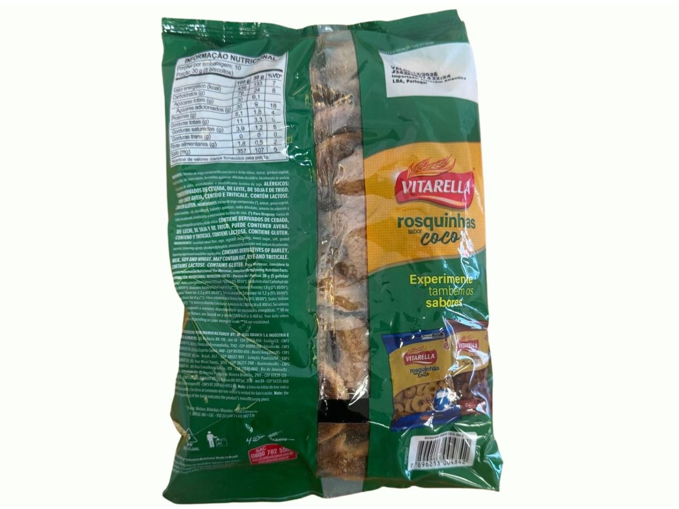 BISCOITO ROSQUINHA VITARELLA SABOR A COCO 300G image number 1