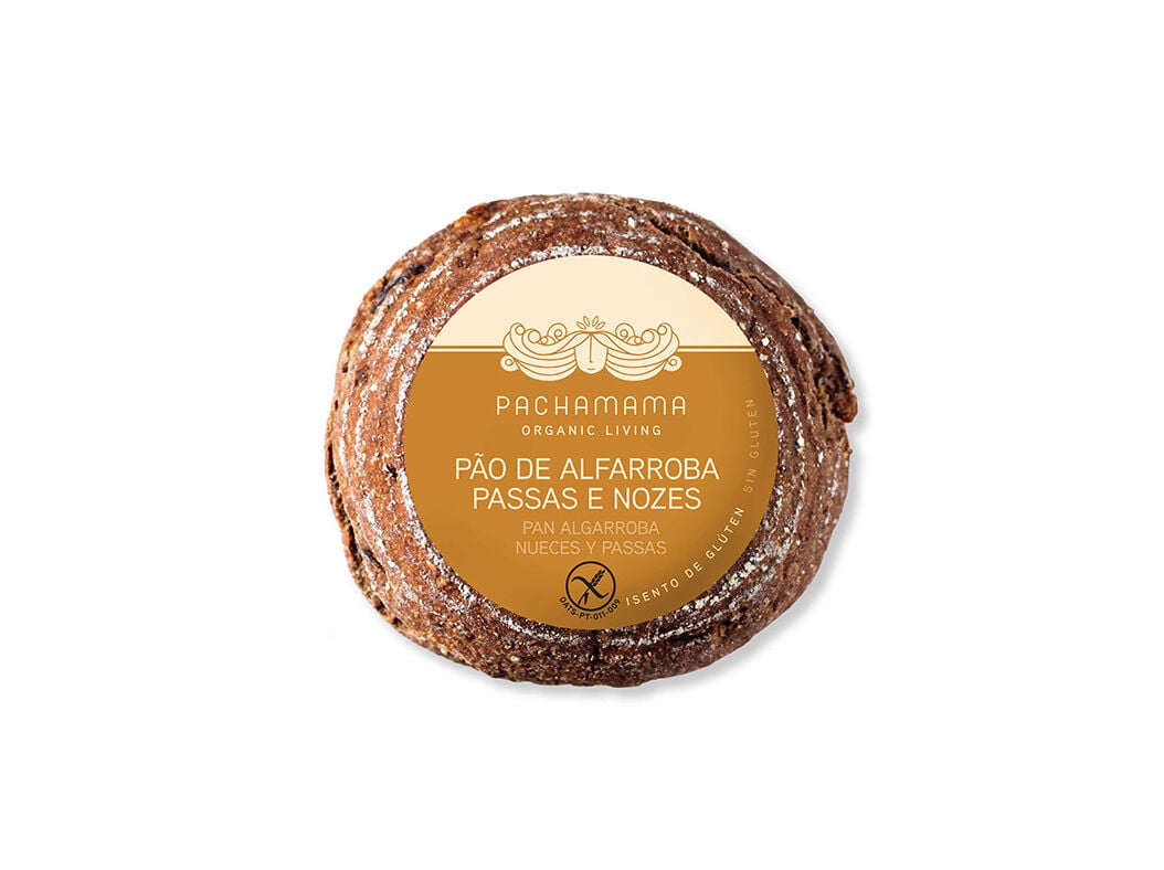 P&Atilde;O SEM GLUT&Eacute;N PACHAMAMA ALFARROBA PASSAS E NOZES 300G