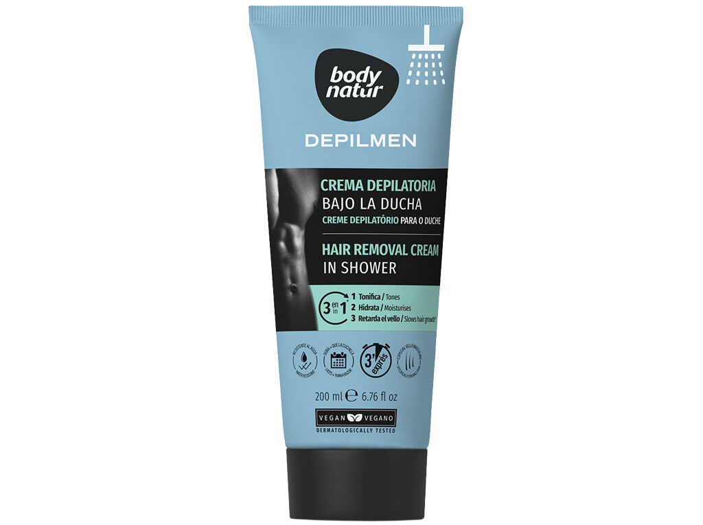 CREME DEPILAT&Oacute;RIO CHUVEIRO HOMEM 4 EM 1 BODY NATUR 200ML + P&Oacute;S DEPILA&Ccedil;&Atilde;O