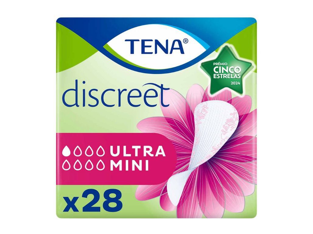 PENSOS INCONTIN&Ecirc;NCIA TENA DISCREET ULTRA MINI 28 UN