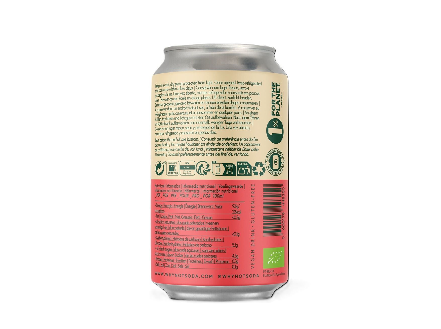 REFRIGERANTE WHY NOT FRAMBOESA+TOMILHO LATA 330ML image number 1