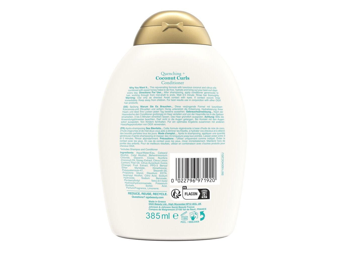 CONDICIONADOR OGX COCO CURLS SEM SULFATOS 385 ML image number 1