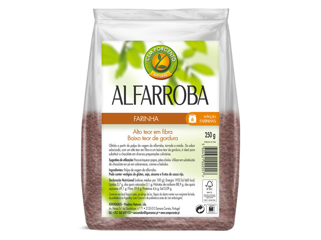 FARINHA CEM PORCENTO ALFARROBA 250G