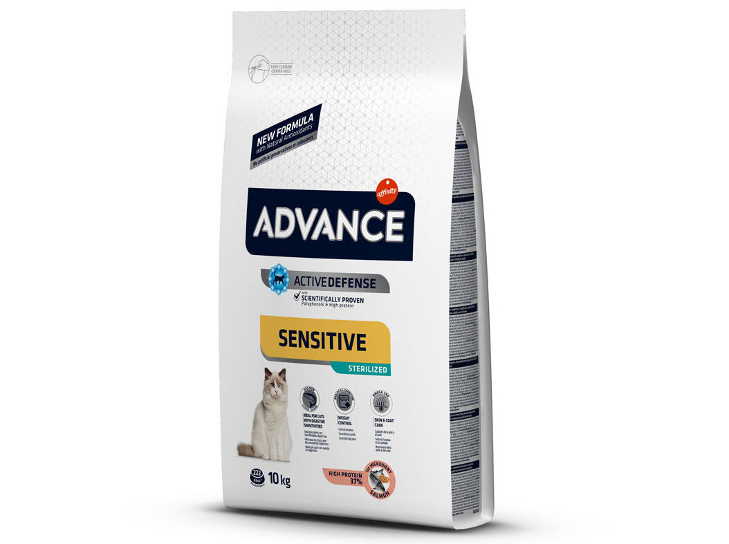 RA&Ccedil;&Atilde;O GATO ADVANCE SALM&Atilde;O ESTERILIZADO 10KG